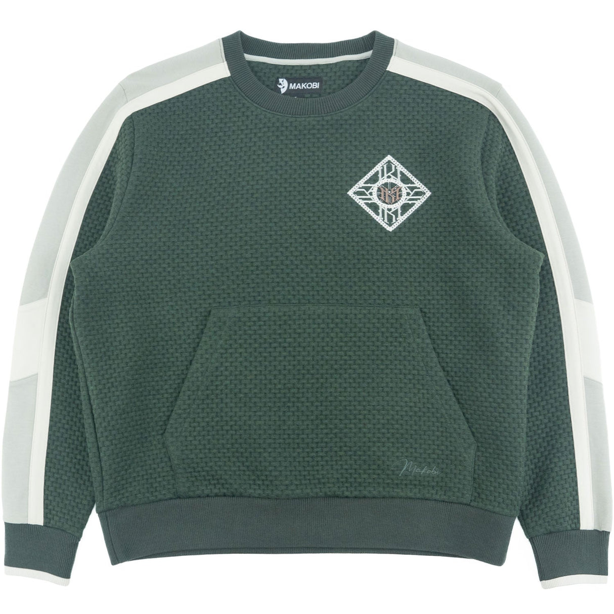 Makobi Sweatshirt | M4555 Lorenzo Jacquard Crewneck - Green