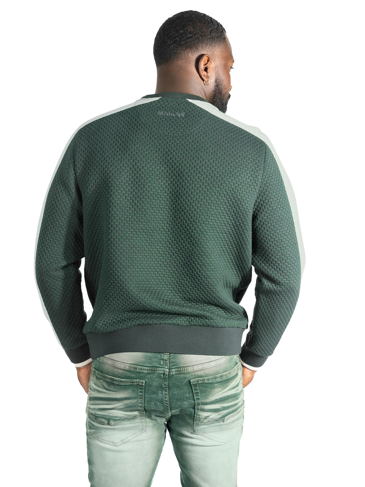 Makobi Sweatshirt | M4555 Lorenzo Jacquard Crewneck - Green