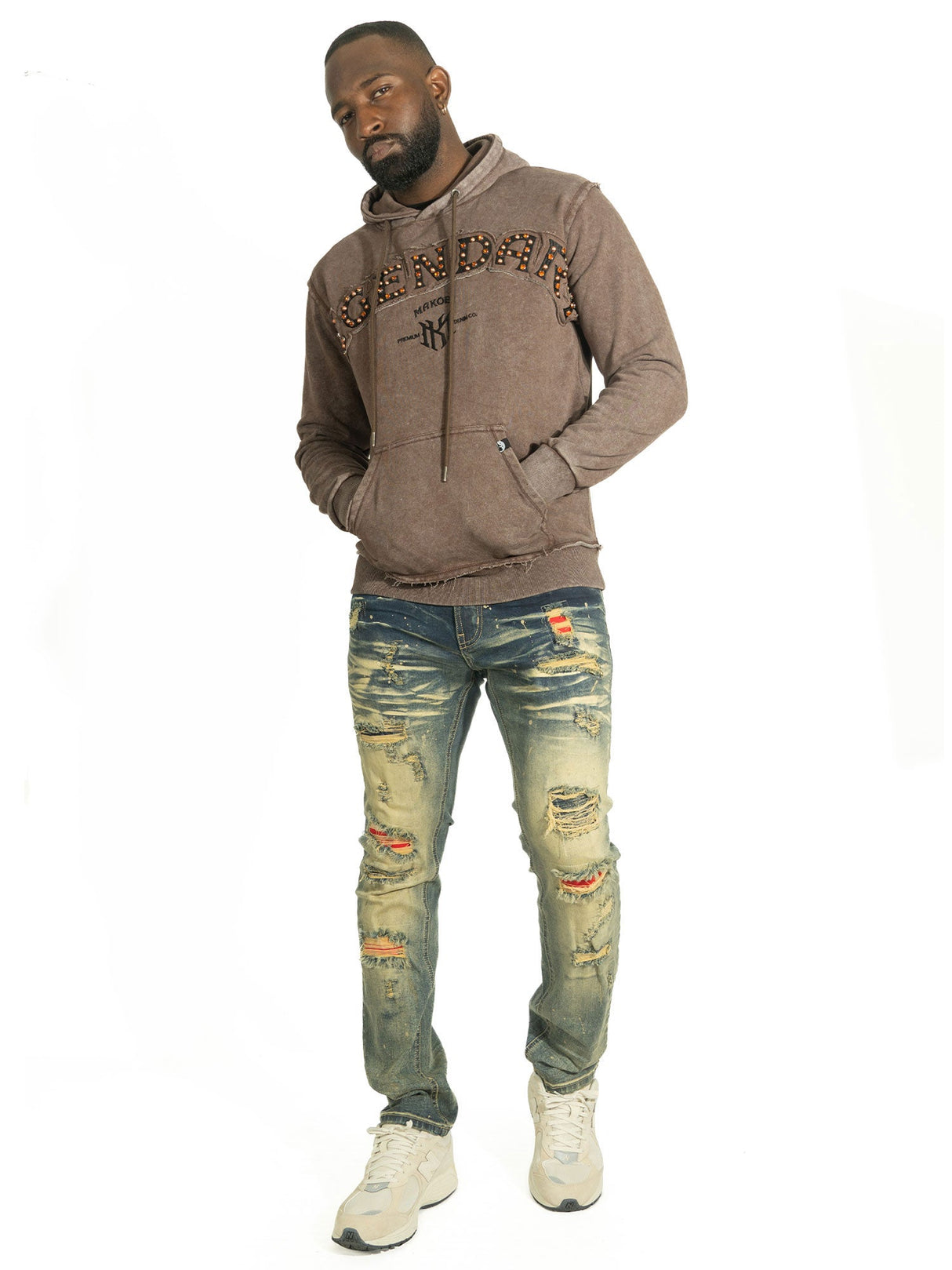 Makobi Hoodie | M4557 Sartoni Pull Over- Brown