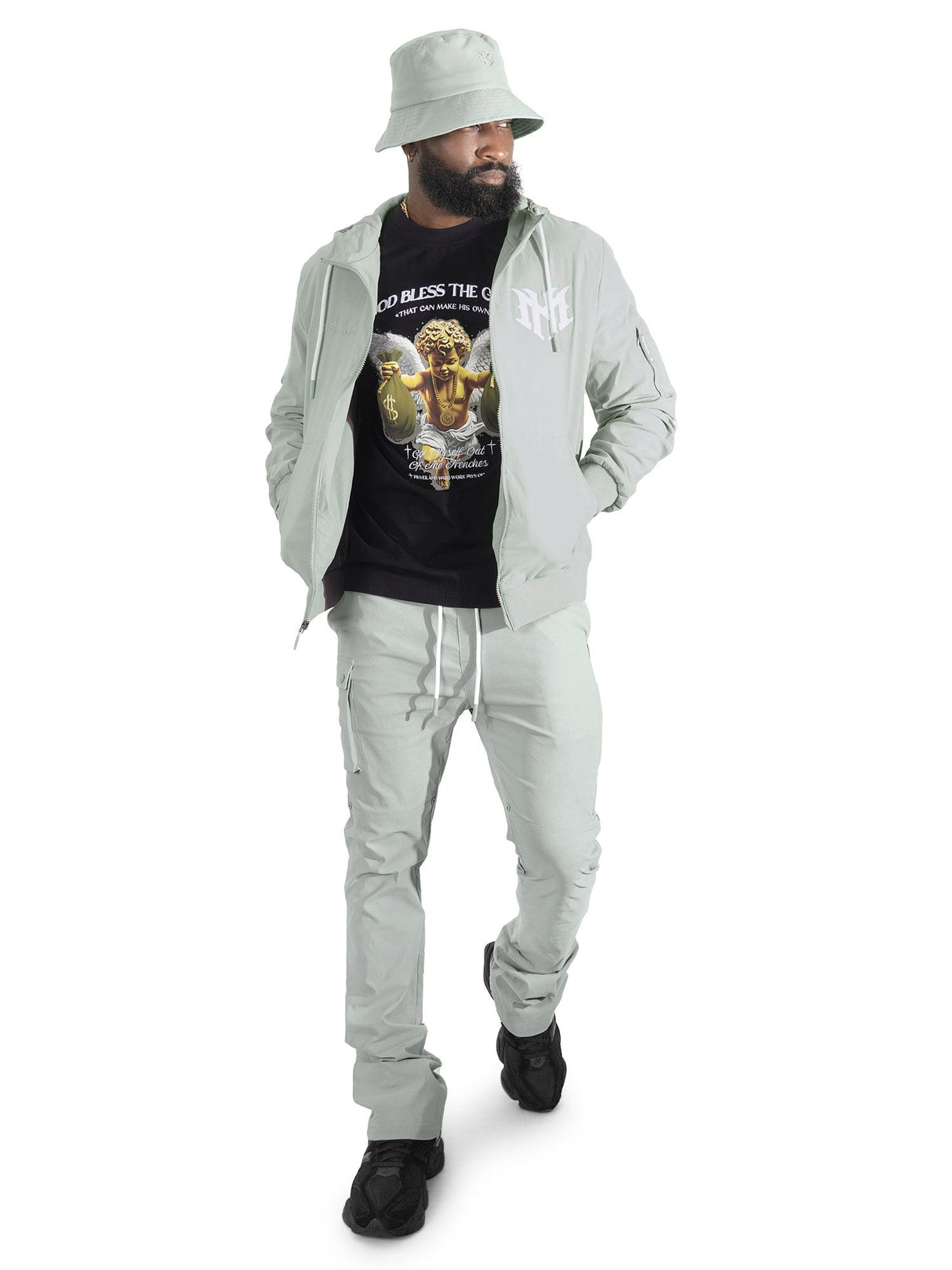 Makobi Nylon Pants | M1634 Adorni Stacked - Gray