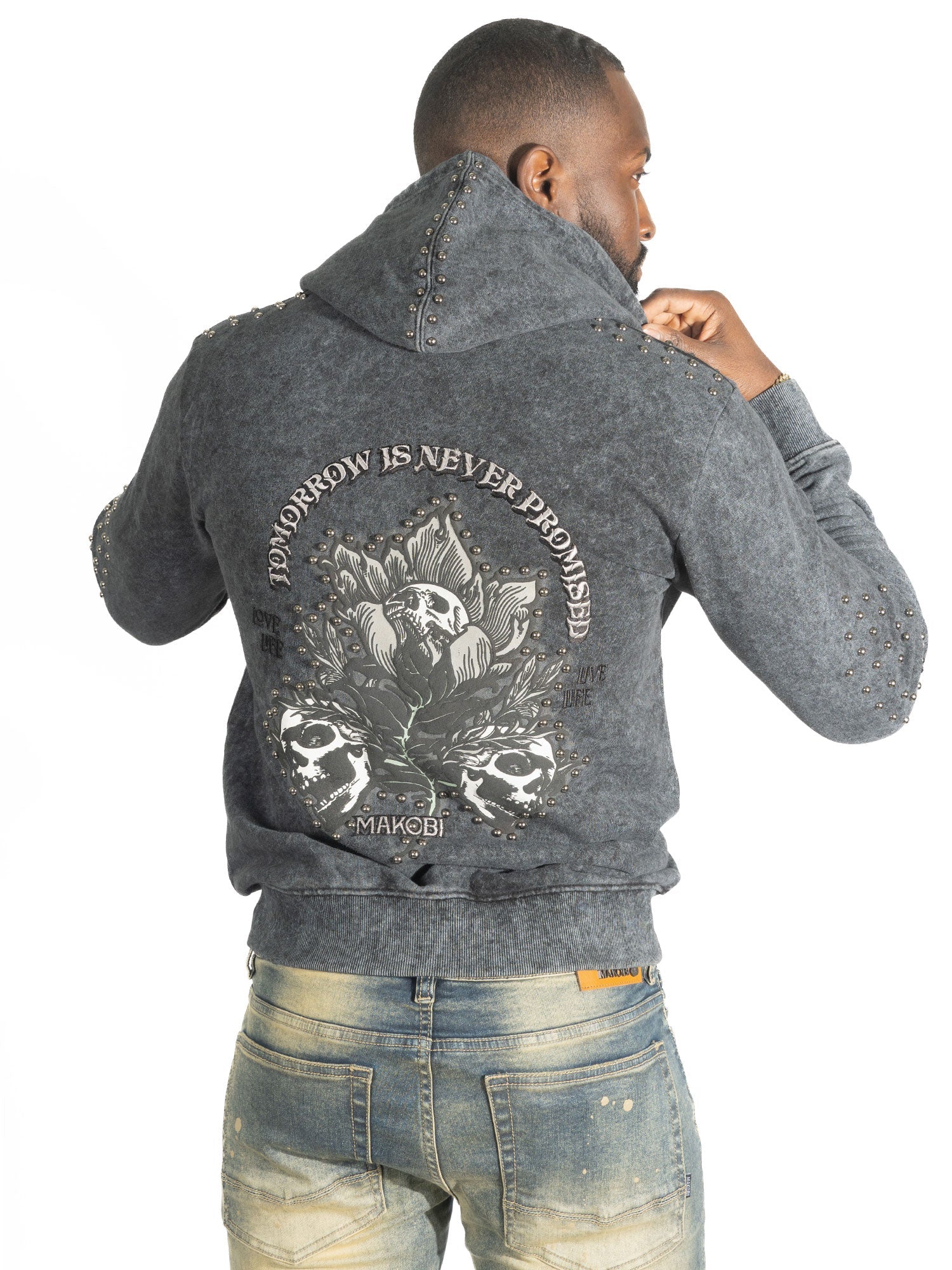 Makobi Hoodie | M5345 Bianco Zip Up - Black