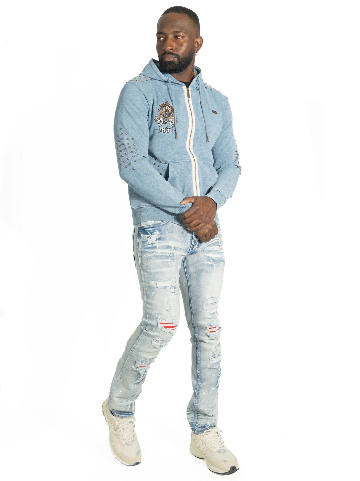 Makobi Hoodie | M5345 Bianco Zip Up - Blue