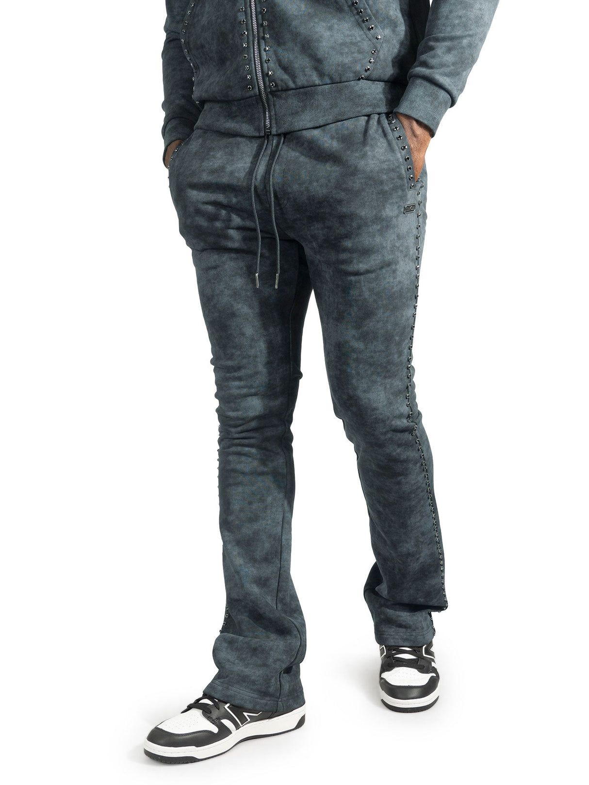 Makobi Set | M5455 Lorenzino Zip-Up Hoodie Set - Black