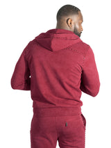 Makobi Set | M5455 Lorenzino Zip-Up Hoodie Set - Burgundy