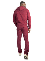 Makobi Set | M5455 Lorenzino Zip-Up Hoodie Set - Burgundy