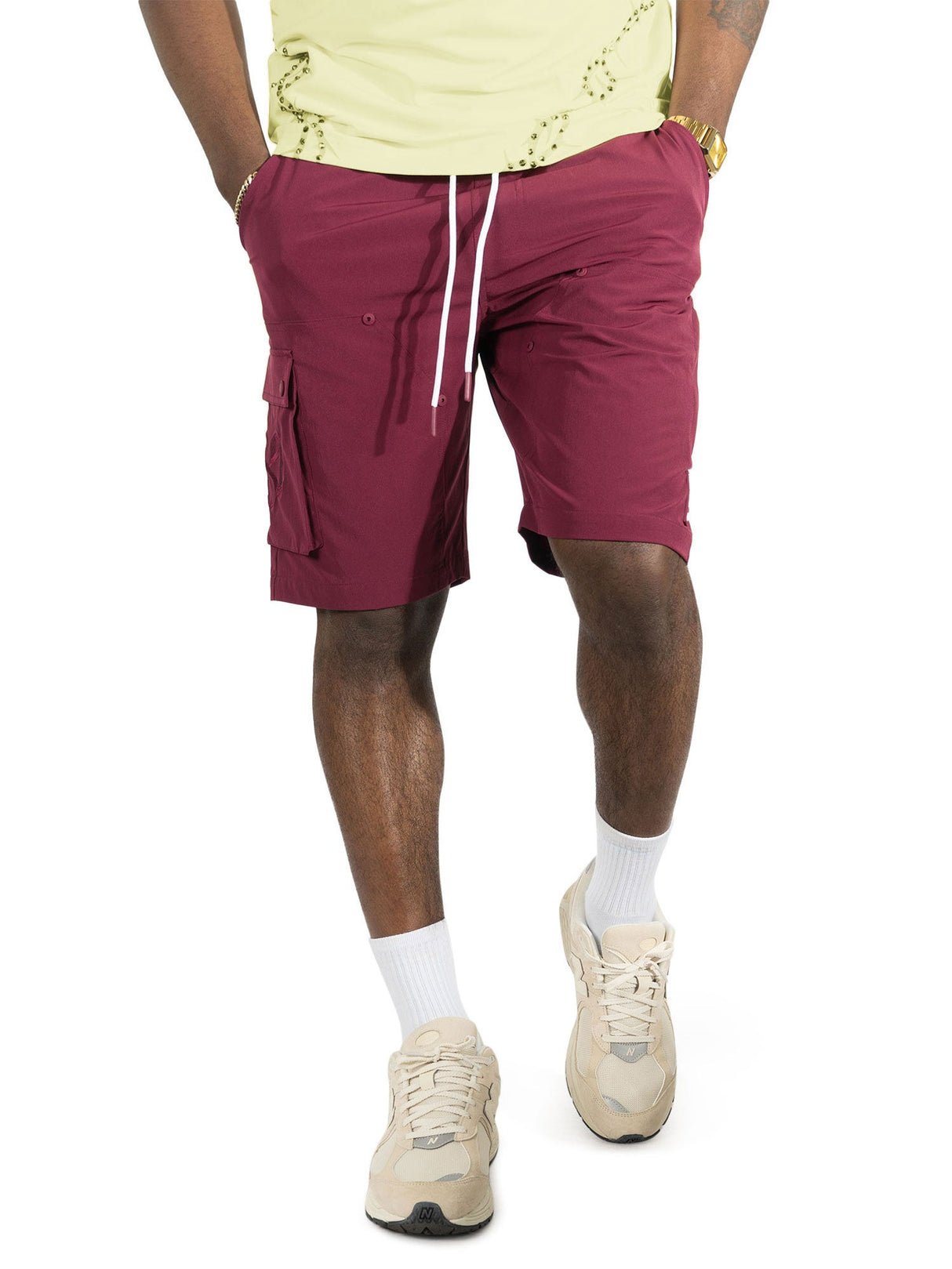 Makobi Nylon Shorts| M634 Adorni Shorts - Burgundy