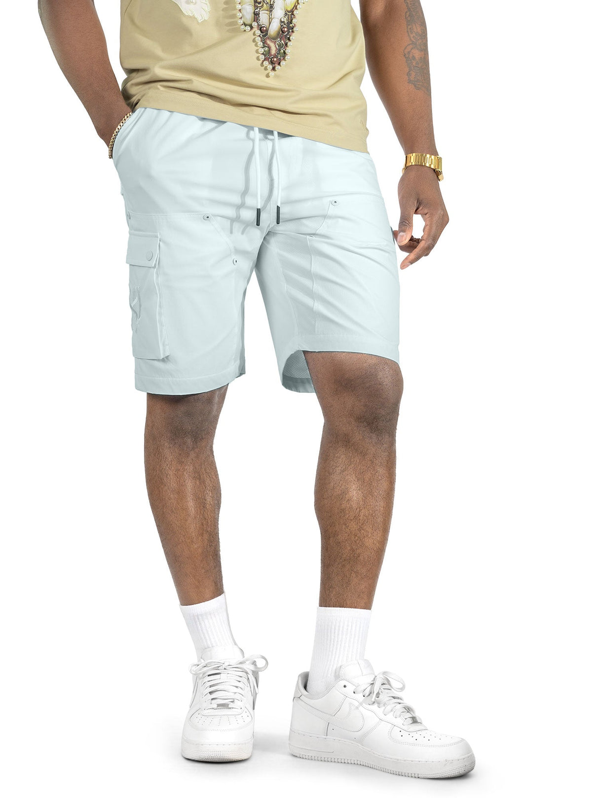 Makobi Nylon Shorts| M634 Adorni Shorts - White