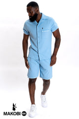 Makobi M963 Bianchi Jacquard Shorts - Blue