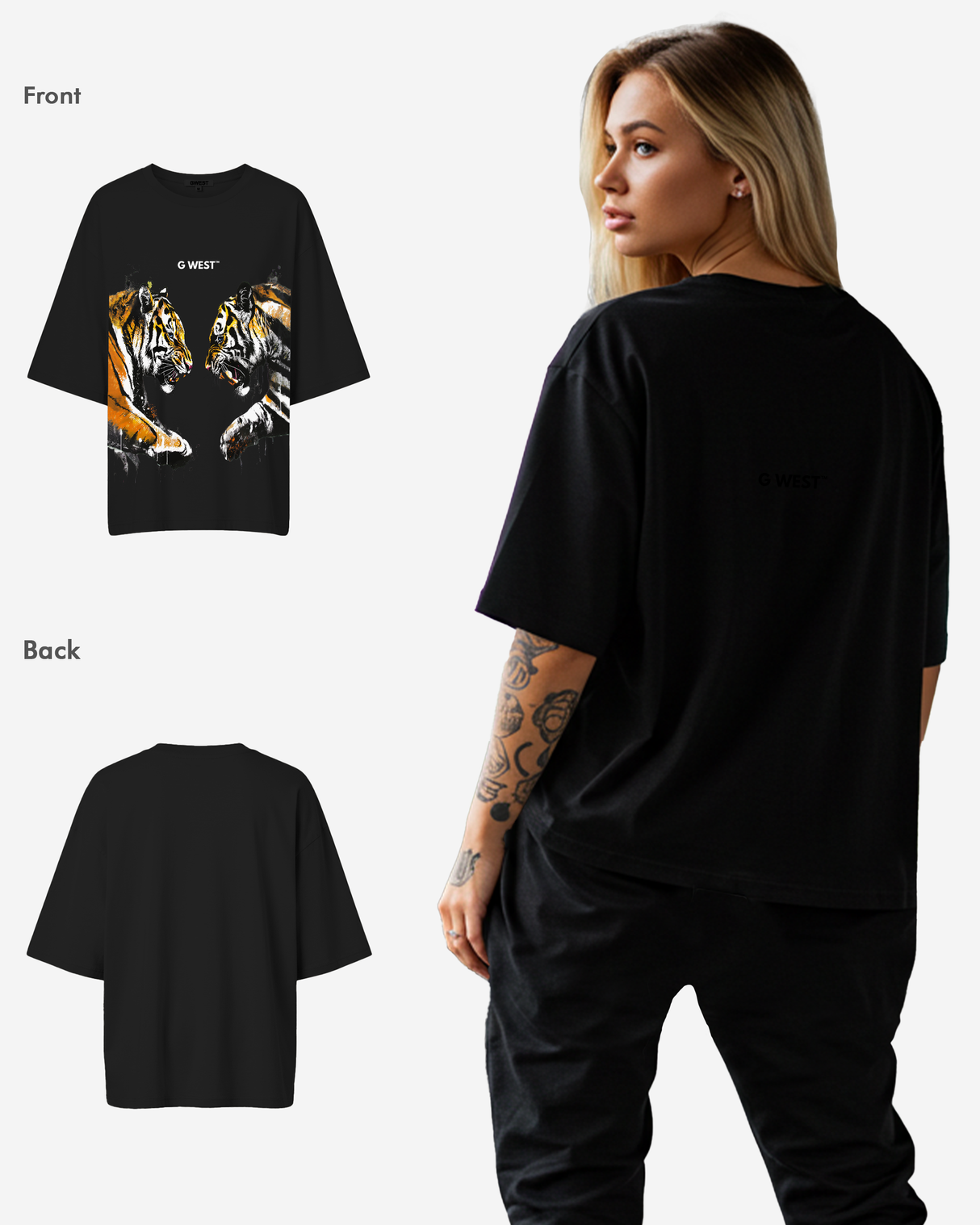 G West Womens Wild Things Oversized Tee