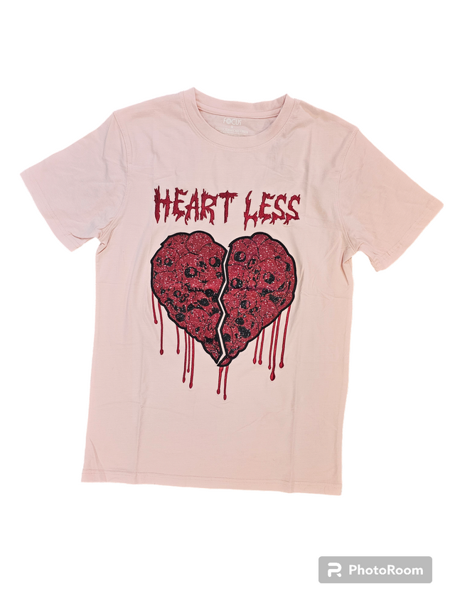 Focus Heartless Applique Shirt Pink Burgundy