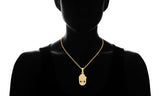 Hamsa Pendant With Blue Simulated Diamonds
