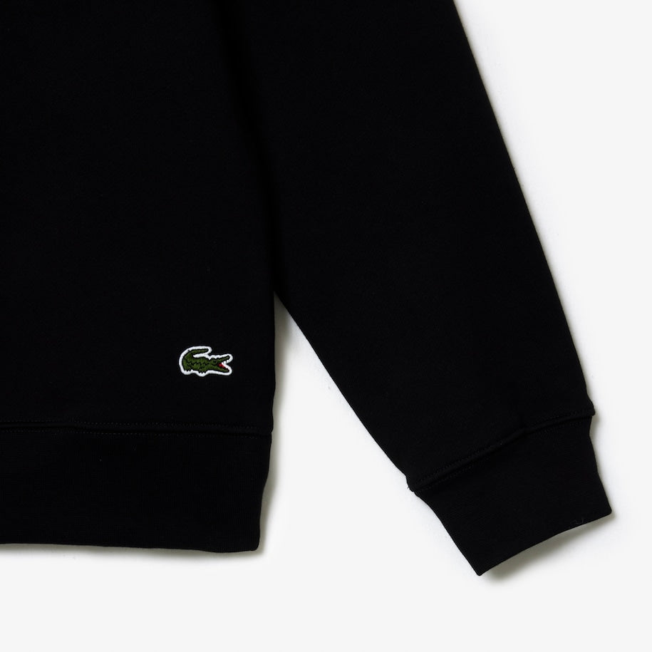 LACOSTE MEN'S CLASSIC FIT COTTON FLEECE SWEATSHIRT BLACK