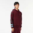 LACOSTE MEN'S CONTRAST DETAILS HOODIE BURGUNDY