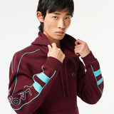 LACOSTE MEN'S CONTRAST DETAILS HOODIE BURGUNDY