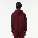 LACOSTE MEN'S CONTRAST DETAILS HOODIE BURGUNDY