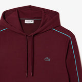 LACOSTE MEN'S CONTRAST DETAILS HOODIE BURGUNDY