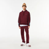 LACOSTE MEN'S CONTRAST DETAILS HOODIE BURGUNDY