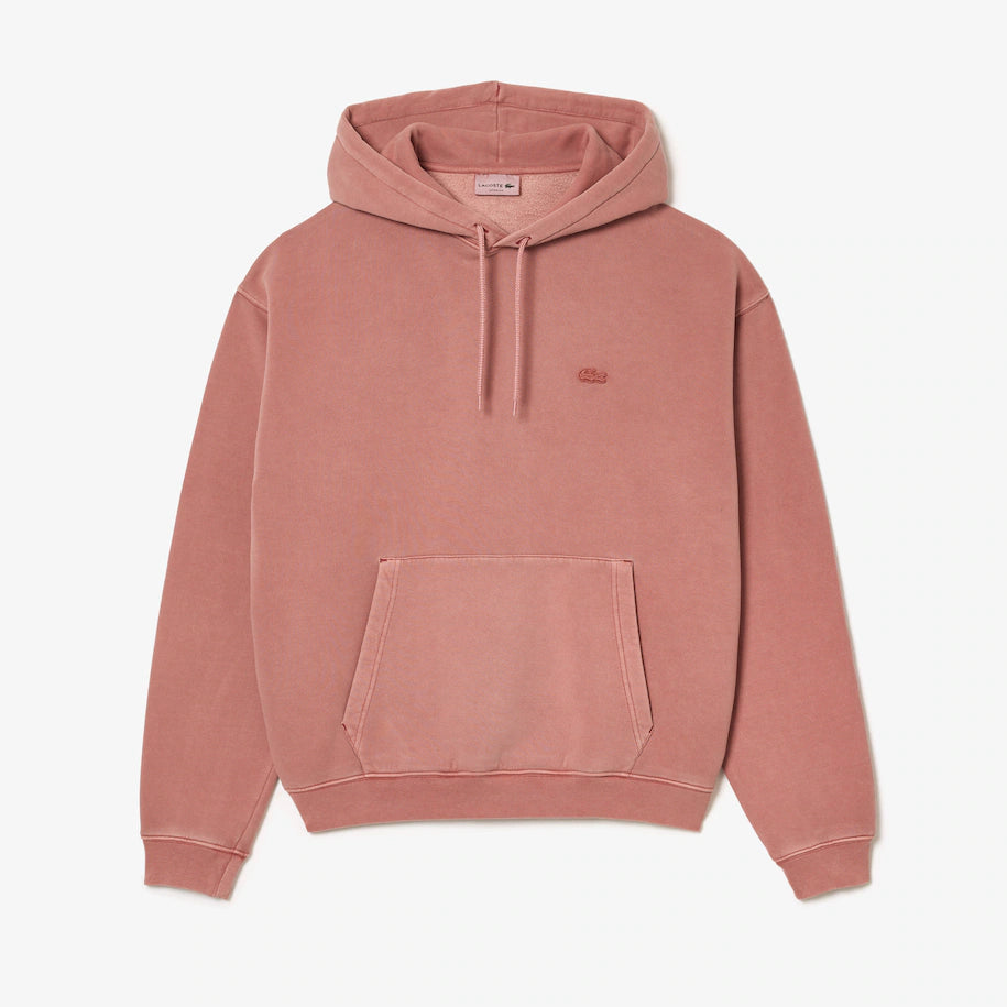 LACOSTE UNISEX LOOSE FIT COTTON FLEECE JOGGER HOODIE PINK