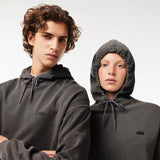 LACOSTE UNISEX LOOSE FIT COTTON FLEECE JOGGER HOODIE GREY