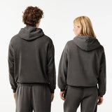 LACOSTE UNISEX LOOSE FIT COTTON FLEECE JOGGER HOODIE GREY