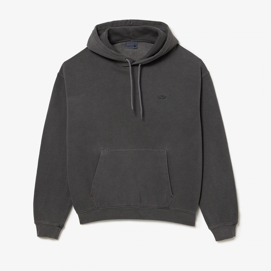 LACOSTE UNISEX LOOSE FIT COTTON FLEECE JOGGER HOODIE GREY