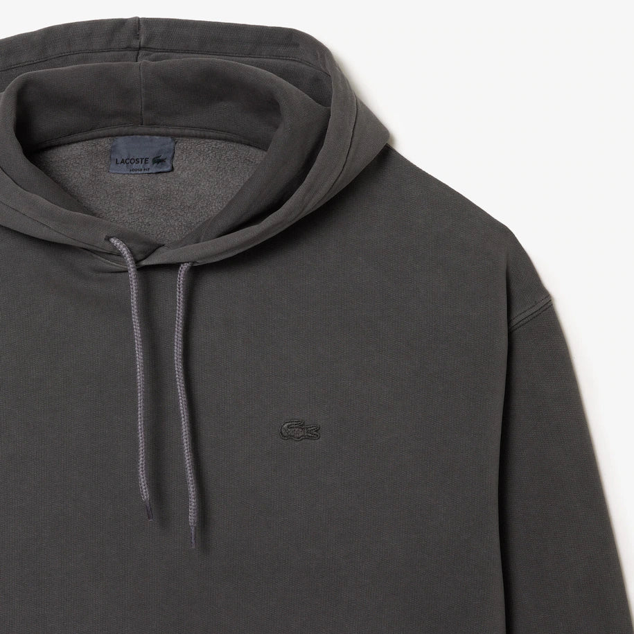 LACOSTE UNISEX LOOSE FIT COTTON FLEECE JOGGER HOODIE GREY