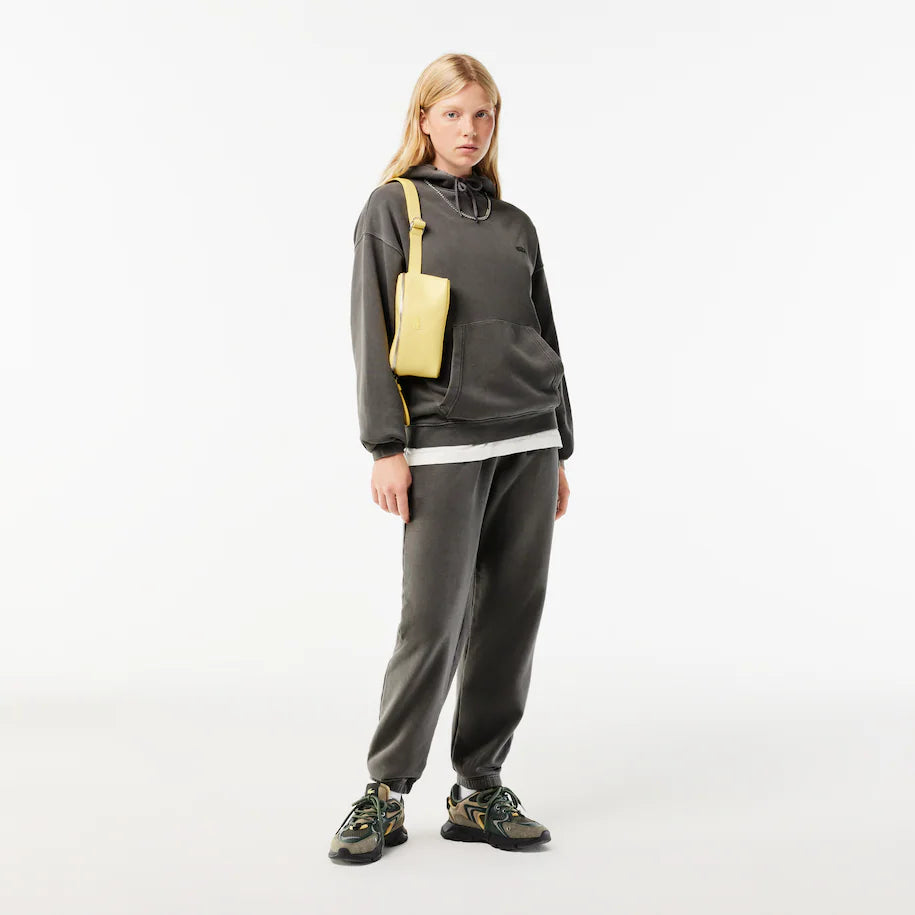 LACOSTE UNISEX LOOSE FIT COTTON FLEECE JOGGER HOODIE GREY
