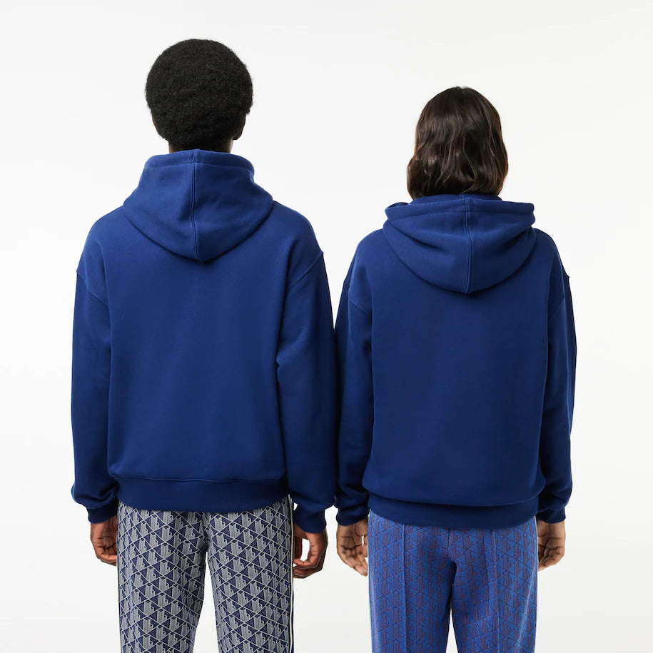 LACOSTE UUNISEX LOOSE FIT ORGANIC COTTON HOODIE NAVY