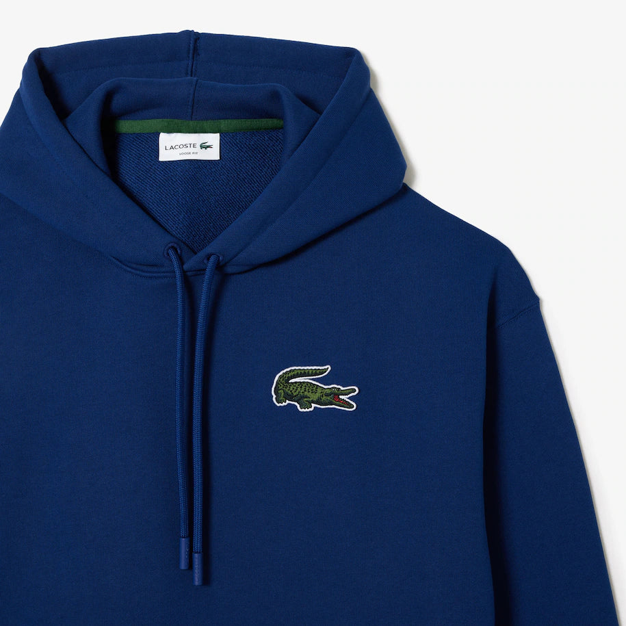 LACOSTE UUNISEX LOOSE FIT ORGANIC COTTON HOODIE NAVY
