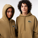LACOSTE UUNISEX LOOSE FIT ORGANIC COTTON HOODIE BROWN