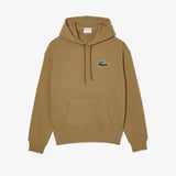 LACOSTE UUNISEX LOOSE FIT ORGANIC COTTON HOODIE BROWN
