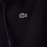 LACOSTE MEN'S FLEECE ZIP-UP HOODIE BLACK