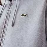 LACOSTE MEN'S FLEECE ZIPPED HOODIE GREY