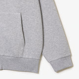 LACOSTE MEN'S FLEECE ZIPPED HOODIE GREY