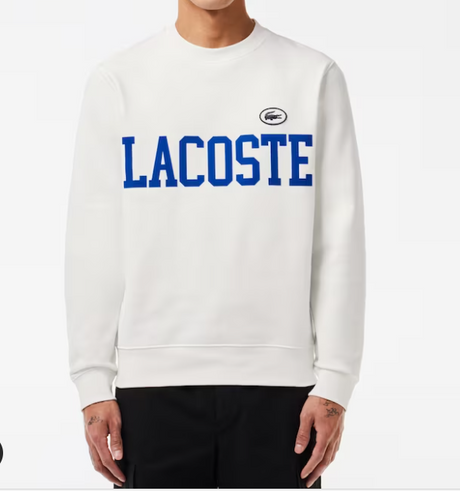 LACOSTE MEN'S FLOCKED FLEECE SWEATSHIRT WHITE