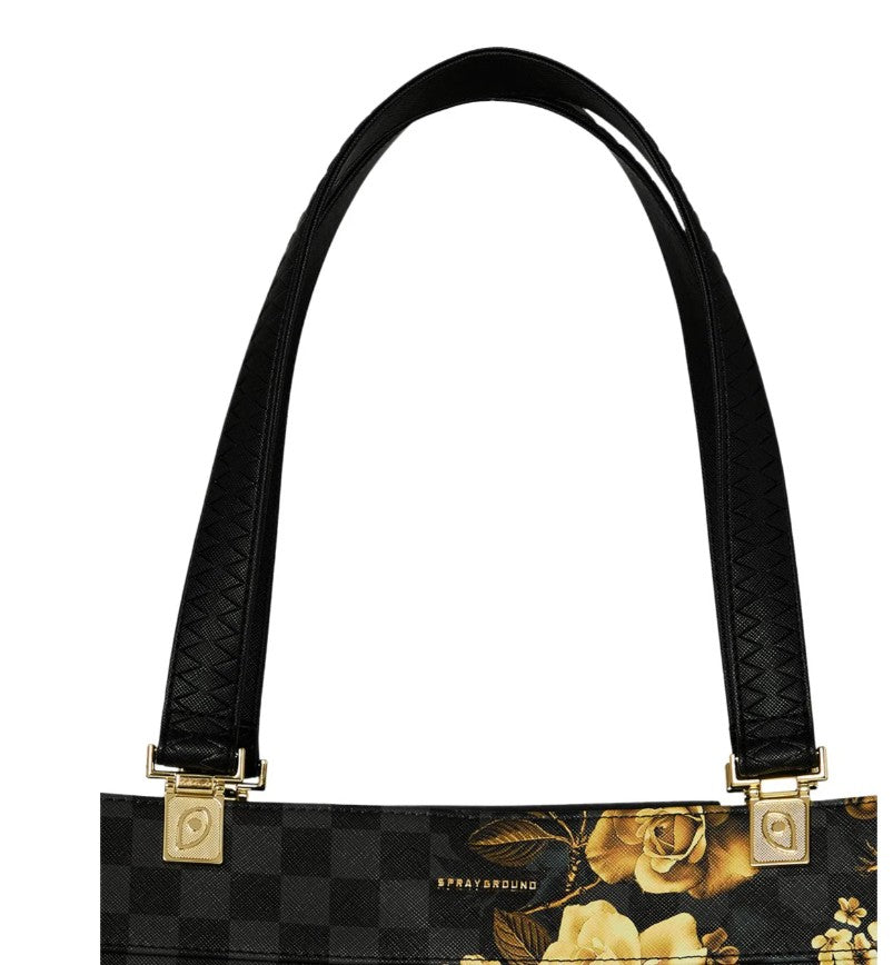 Sprayground Gold Floral Remix Tortuga Tote
