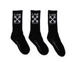 L/AB CO Off-White Clamp Arrows Mid Calf Crew Socks 3 Pack Multi Colors