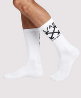L/AB CO Off-White Clamp Arrows Mid Calf Crew Socks 3 Pack Multi Colors