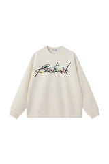 BLACK LABEL BIRD CROWN CREW NECK SWEATSHIRT CREAM