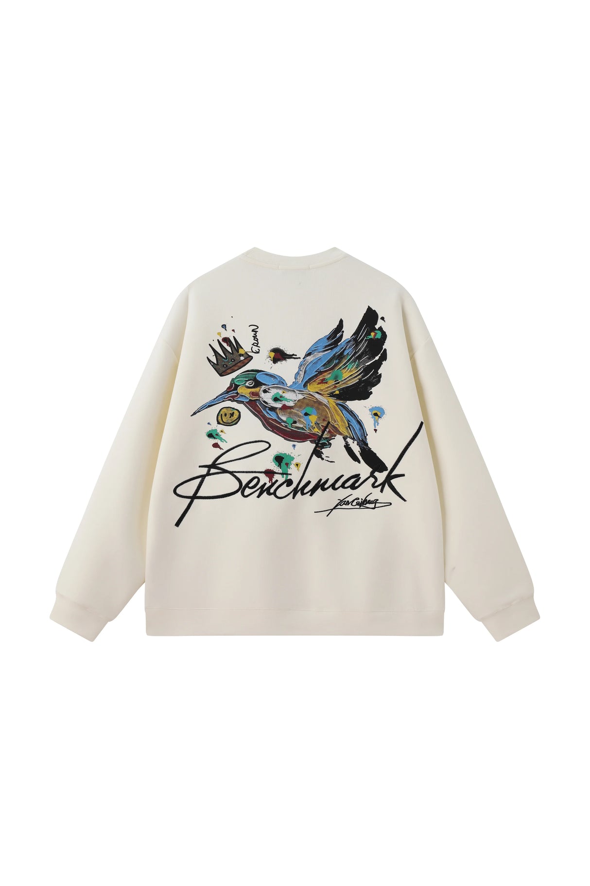 BLACK LABEL BIRD CROWN CREW NECK SWEATSHIRT CREAM