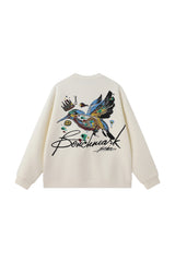 BLACK LABEL BIRD CROWN CREW NECK SWEATSHIRT CREAM