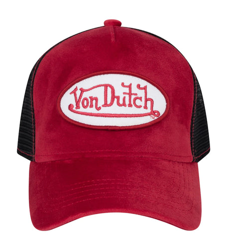 VON DUTCH VELVET CRUSH RED TRUCKER