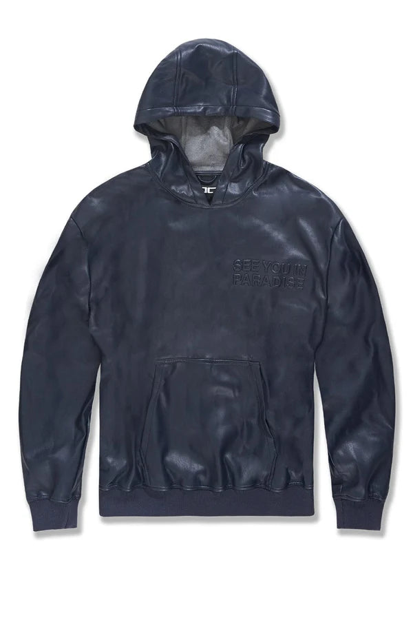 JORDAN CRAIG SEE YOU IN PARADISE LEATHER PULLOVER HOODIE