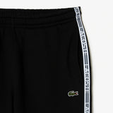 LACOSTE MEN’S LOGO STRIPE JOGGERS BLACK