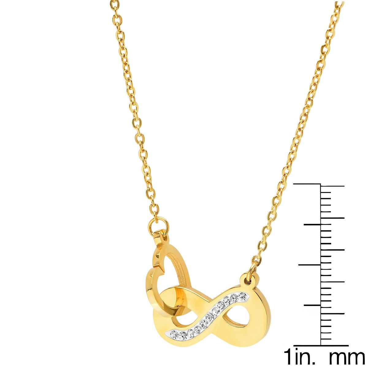 Infinity & Heart Interlocking Necklace Adorned With Swarovski Crystals