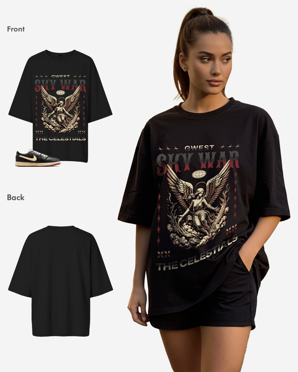 G West Angel Statue Streetwear Oversized Women's T-Shirt