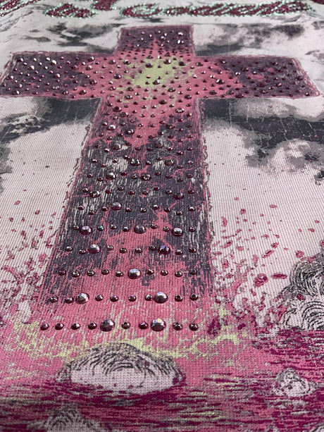 pink rhinestone t shirt born again graphic streetwear outfit