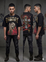 Casual outfit styled with a modern black T-shirt