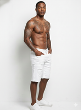 Casual summer fashion trend featuring denim shorts