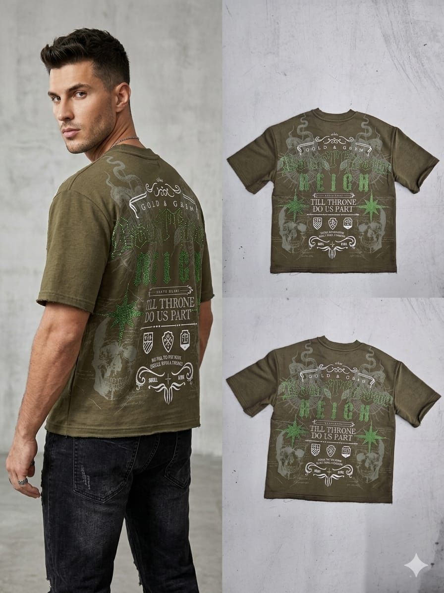 Casual outfit styled with a modern streetwear T-shirt